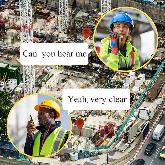 T3F Walkie Talkies 6 Pack for Adults, IP67 Waterproof 2 Way Radios Rechargable, with Earpiece and Mic, Shock Resistant, Dual PTT, One Key Group Call, VOX, NOAA&Wheather Alert, Black/Yellow