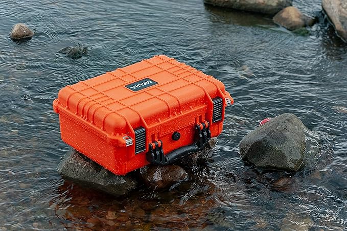 MEIJIA Portable All Weather Waterproof Camera Case With Foam,Fit Use of Drones,Camera,Equipments,Pistols,15.98x12.99x6.85inches