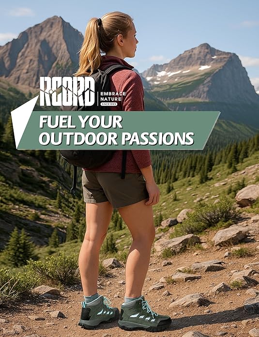 R CORD Hiking Boots Women Waterproof Breathable Non-Slip Womens Hiking Boots Arch Support for Rocky Trails Mountain Climbing & All-Day Comfort