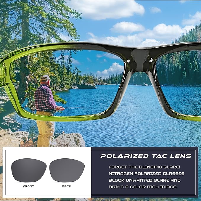 Nitrogen Polarized Wrap Around Sport Sunglasses for Men Women UV400 Driving Fishing Running Sun Glasses