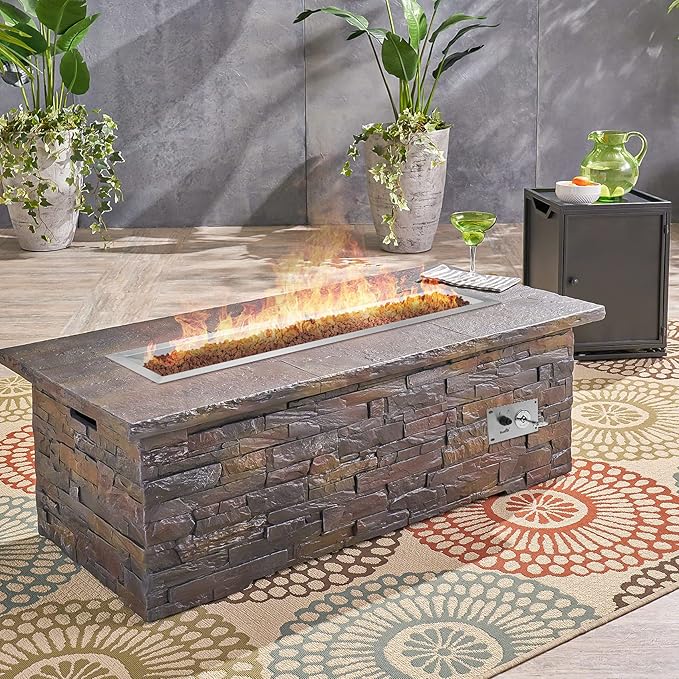 Stanbroil 48 x 14 Inch Rectangular Drop-in Gas Fire Pit Burner with Spark Ignition Kit for DIY Fire Pit Project, Propane Gas Version, 185,000 BTU Max
