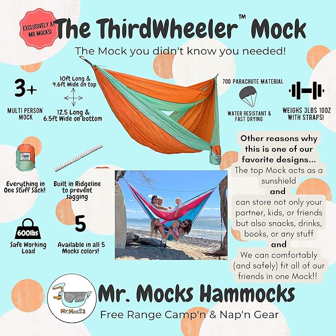 Camping Hammocks | Single Double and Bunk Bed Backpacking Hammock | Featherlite Outdoorsman Survival | hammok hamick hamock | (Midnight Rider, ThirdWheeler)