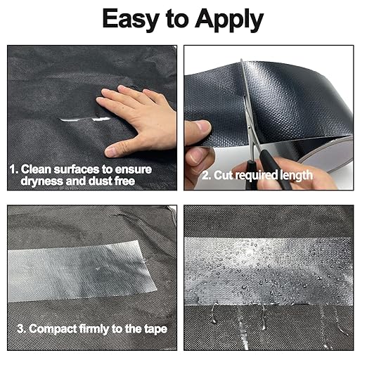 Waterproof Repair Tape for Awning, 5IN x 20FT Outdoor Canvas Tarp Repair Tape, Tent, Boat Covers, Canopy, Sail Tape, Tear Repair Patch Kit, Heavy Duty UVproof, Black