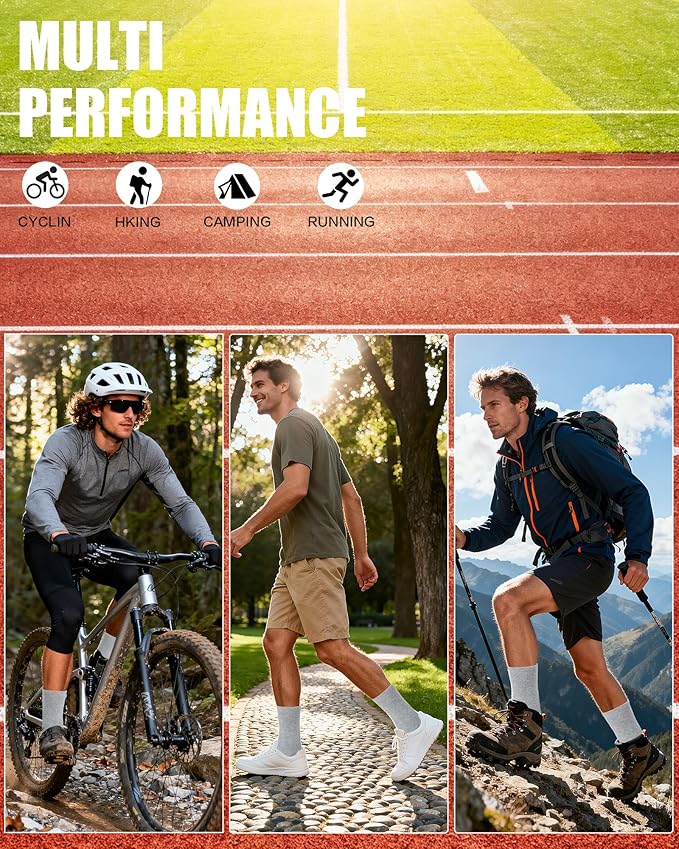 3 Pairs Men's Merino Wool Socks - Thermal Winter and Hiking Socks with Cushioned Support for Everyday Comfort