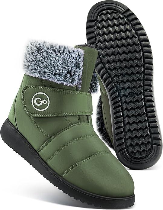 Women Snow Boots Winter Shoes with Fur Lined Warm Slip On Boots for Women Waterproof Booties Comfortable Outdoor Anti Slip Shoes