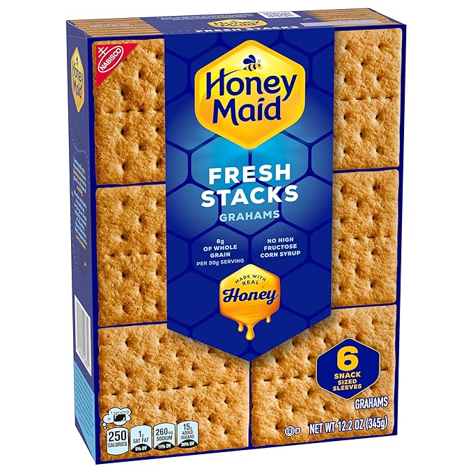 Honey Maid Fresh Stacks Graham Crackers, Bulk Travel Snacks, 6 Boxes (36 Multi Snack Packs)