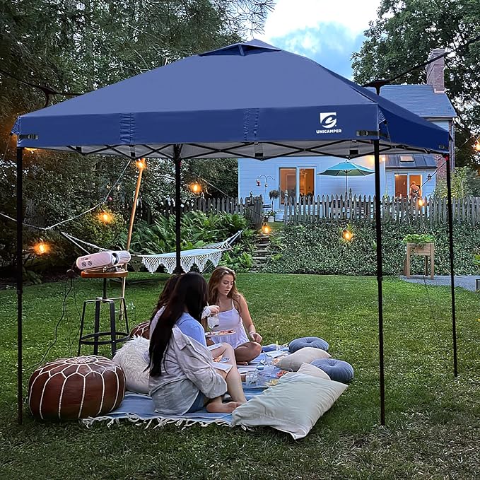 10x10 Pop Up Canopy Replacement Top Cover with Air Vent for Straight Leg Canopy Tent, Waterproof for Outdoor Garden Patio Camping Sun Shade(Top Only) (Navy Blue, 1)