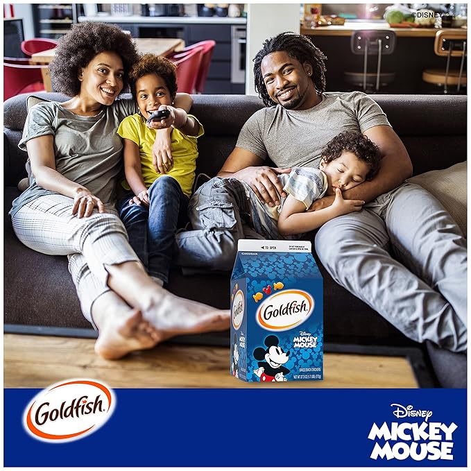 Goldfish Disney Mickey Mouse Cheddar Crackers, Snack Crackers, 27.3 oz carton