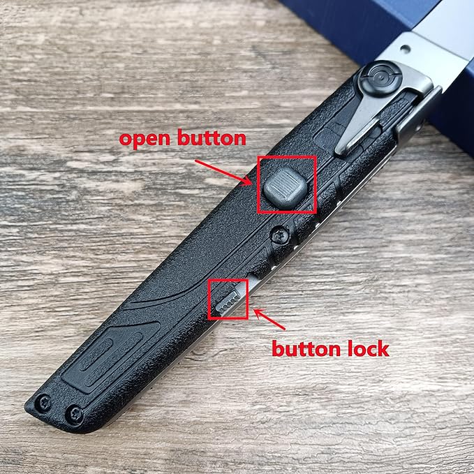 7.7" Assisted Opening Pocket Knife,Small Button Lock EDC Folding Knife for Men Women, Sharp Outdoor Camping Survival Utility Knives Gift
