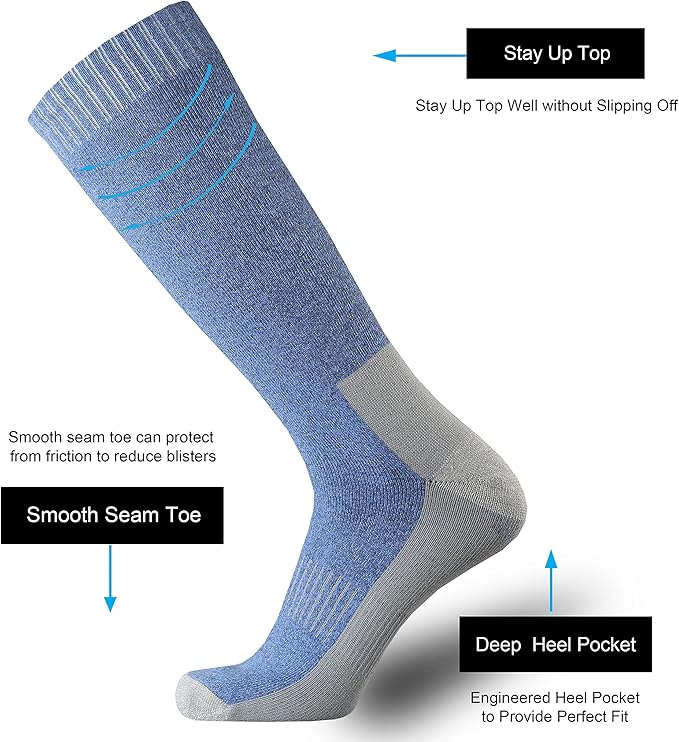 ONKE Max Full Cushion Knee High Socks for Men Steel Toe Work Boot Over the Calf OTC Moisture Wicking Thermal Hiking Hunting