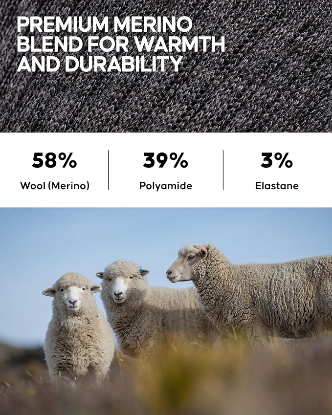 DANISH ENDURANCE Merino Wool Liner Hiking & Walking Socks, Blister Socks, Thermal, Breathable, for Men and Women - 2-Pack