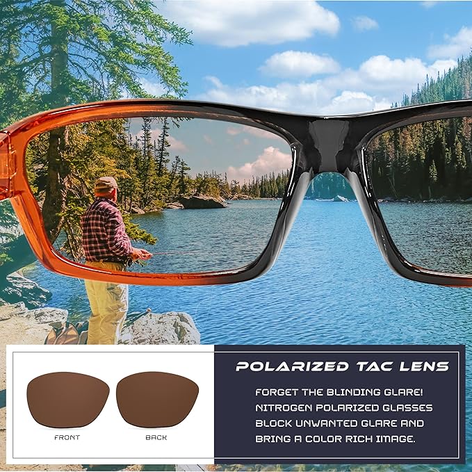 Nitrogen Polarized Wrap Around Sport Sunglasses for Men Women UV400 Driving Fishing Running Sun Glasses