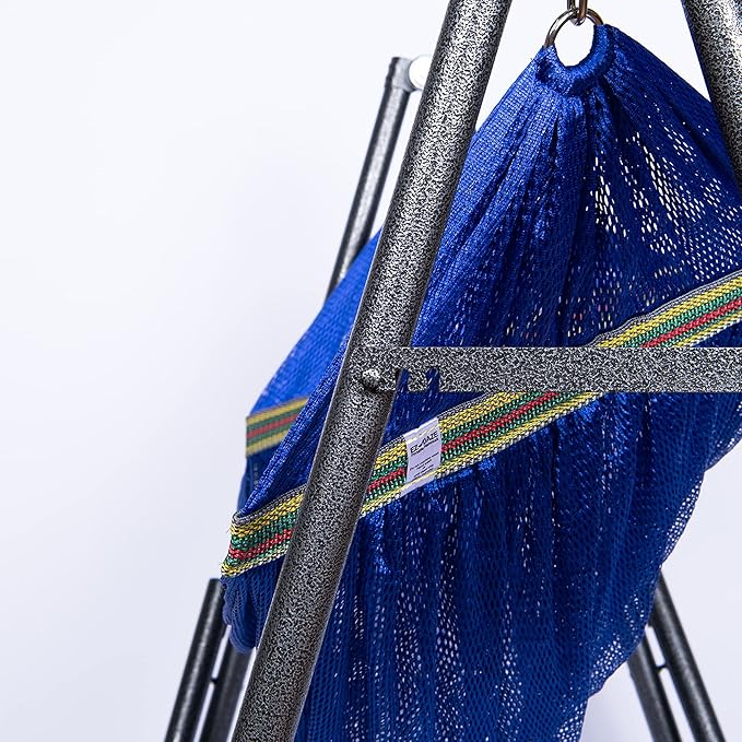 2 in 1 Hammock and Swinging Chair with Collapsible Steel Stand 450 lbs Capacity- Carrying Case, Portable & Adjustable, Perfect for Camping Beach Summer Patio, EZ Daze Foldable Hammock with Stand-Navy