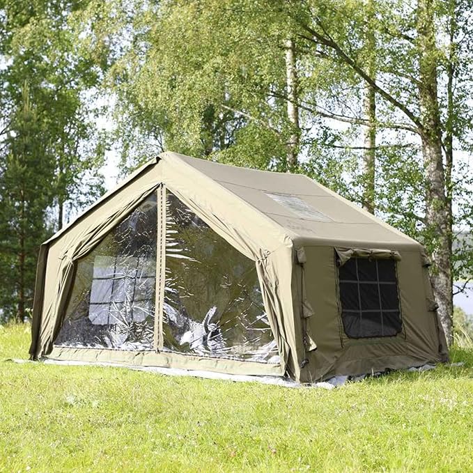 Coody | Rbm Outdoors Koala/Hub/Octopus Inflatable Tents for Camping with Stove Jack, 2/8/10 Person Luxury Canvas Blow Up Tent, 2 Room, Easy Setup Casa de Campaña, Large Inflatable House with Pump