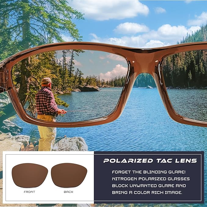 Nitrogen Polarized Wrap Around Sport Sunglasses for Men Women UV400 Driving Fishing Running Sun Glasses