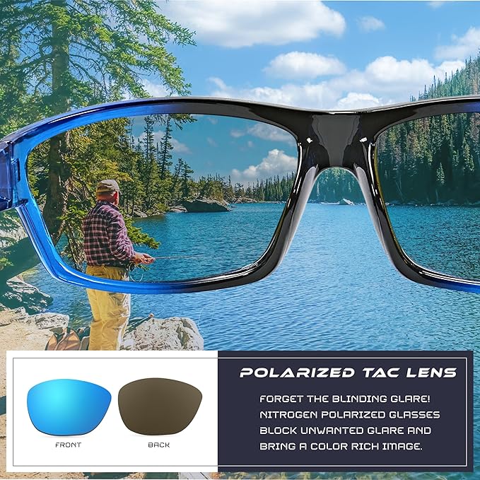 Nitrogen Polarized Wrap Around Sport Sunglasses for Men Women UV400 Driving Fishing Running Sun Glasses