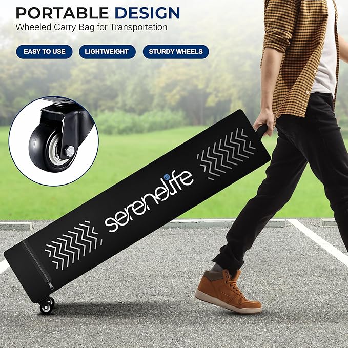 SereneLife 10x10 ft. Outdoor Pop Up Canopy, Instant Shelter, Waterproof Tent with Wheeled Carry Bag and Sand Bags, Foldable and Portable, UV and Weatherproof, Ideal for Outdoor Events (Navy Blue)