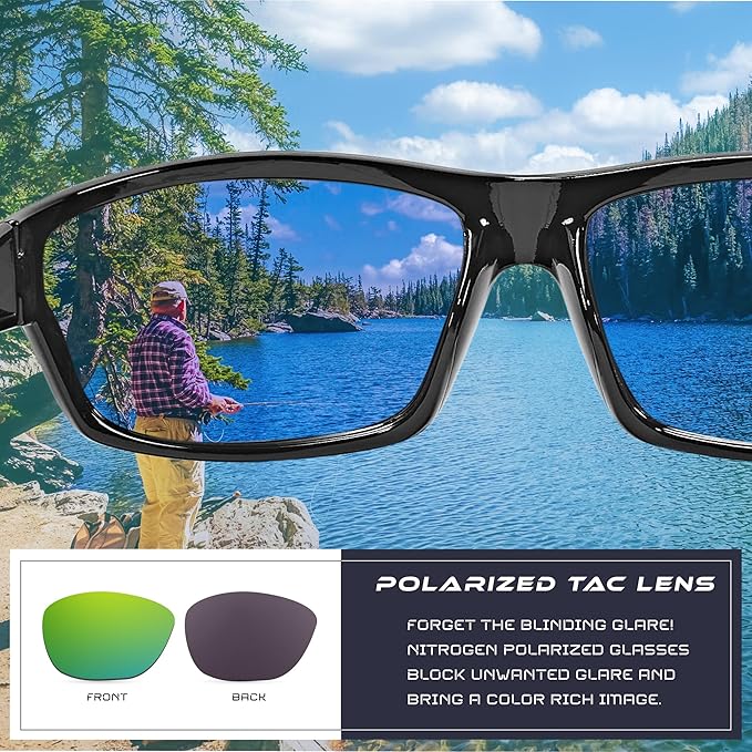Nitrogen Polarized Wrap Around Sport Sunglasses for Men Women UV400 Driving Fishing Running Sun Glasses