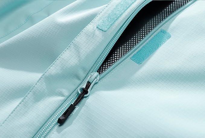 Women's Waterproof Raincoat Lightweight Rain Jacket Detachable Hood Travel Outdoor