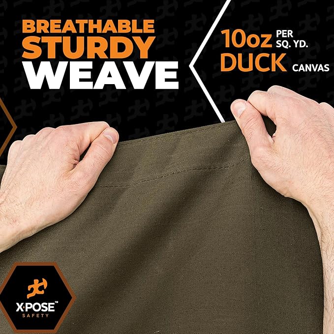Xpose Safety Canvas Tarp - 10oz Olive Drab Canvas Tarps Heavy Duty Water Resistant with Brass Grommets- Multipurpose Outdoor Tarpaulin for Camping, Canopy, Trailer, Equipment Cover 6' x 6'