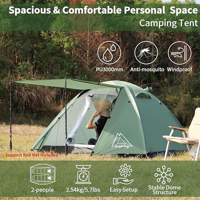 Camping Tent, Easy Setup, 1-2-8-10 Person Waterproof and Portable Tent for Camping Hiking Outdoor