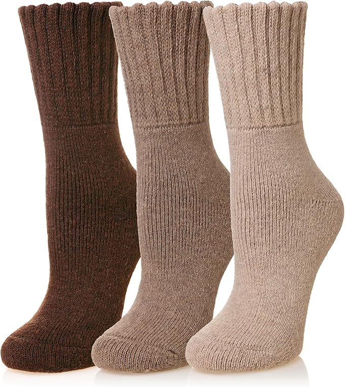 Eyean Merino Wool Socks Thermal Winter Ski Warm Thick Cozy Boot Hiking Socks for Women Men 3 Pairs
