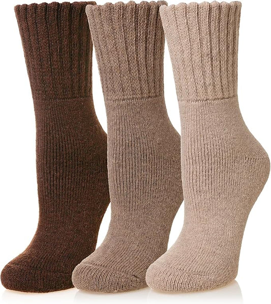 Eyean Merino Wool Socks Thermal Winter Ski Warm Thick Cozy Boot Hiking Socks for Women Men 3 Pairs