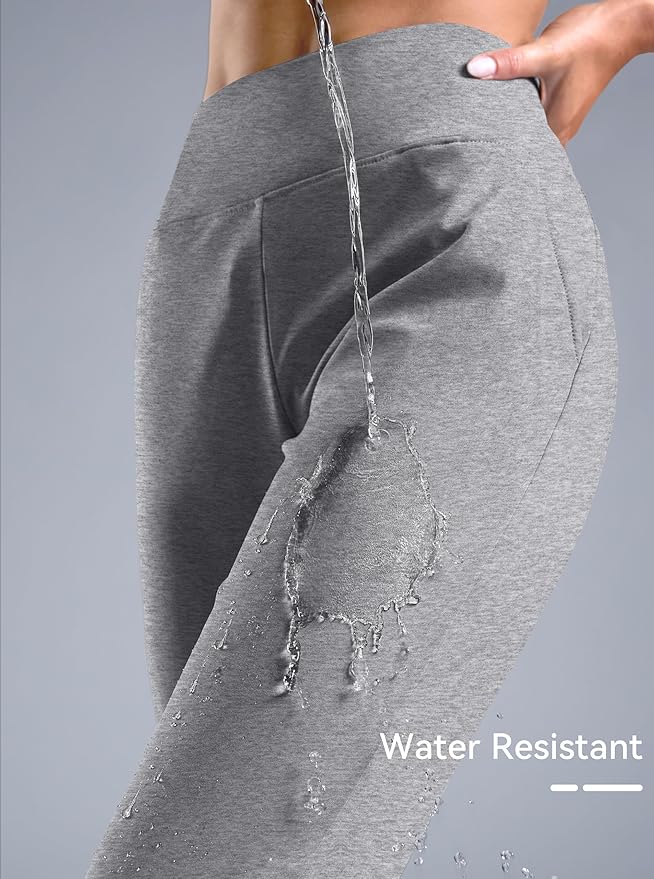 G Gradual Women's Fleece Lined Joggers High Waisted Water Resistant Thermal Hiking Pants Cold Weather Sweatpants with Pockets