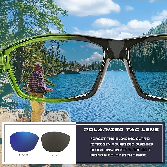 Nitrogen Polarized Wrap Around Sport Sunglasses for Men Women UV400 Driving Fishing Running Sun Glasses