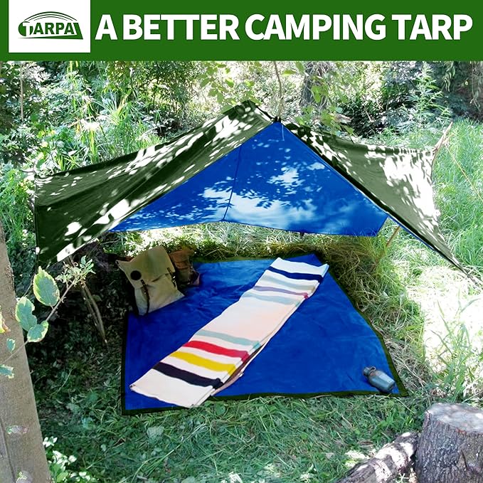 TARPAL Tarp 12X24FT Heavy Duty Waterproof Tarp 16mil Thick Tarps with Metal Grommets Every 17.7" UV Protection&Tear -Resistant Cover for Firewood,Roof,Pool,Car,RV&Outdoor Furniture(Green/Blue)