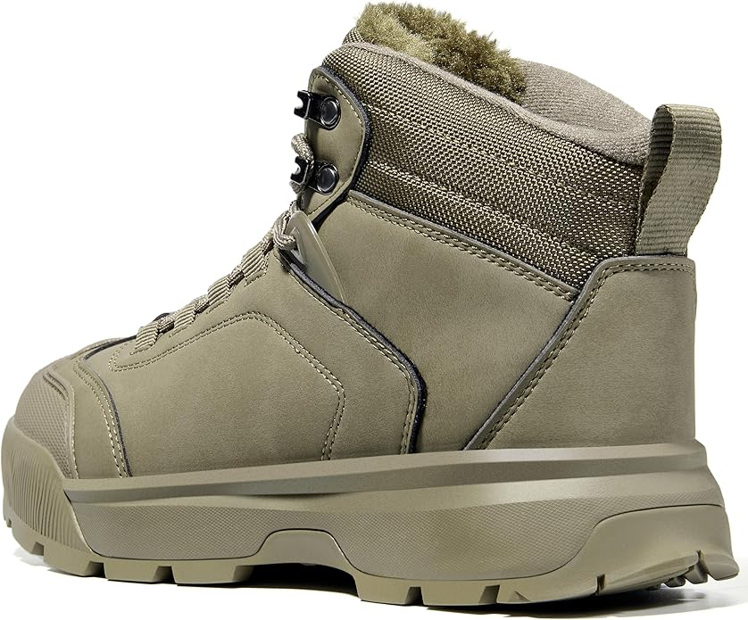 Wondamo Men's Waterproof Snow Boots Insulated Toe Cap Cold Weather Shoes Non-slip Lightweight Winter Boots