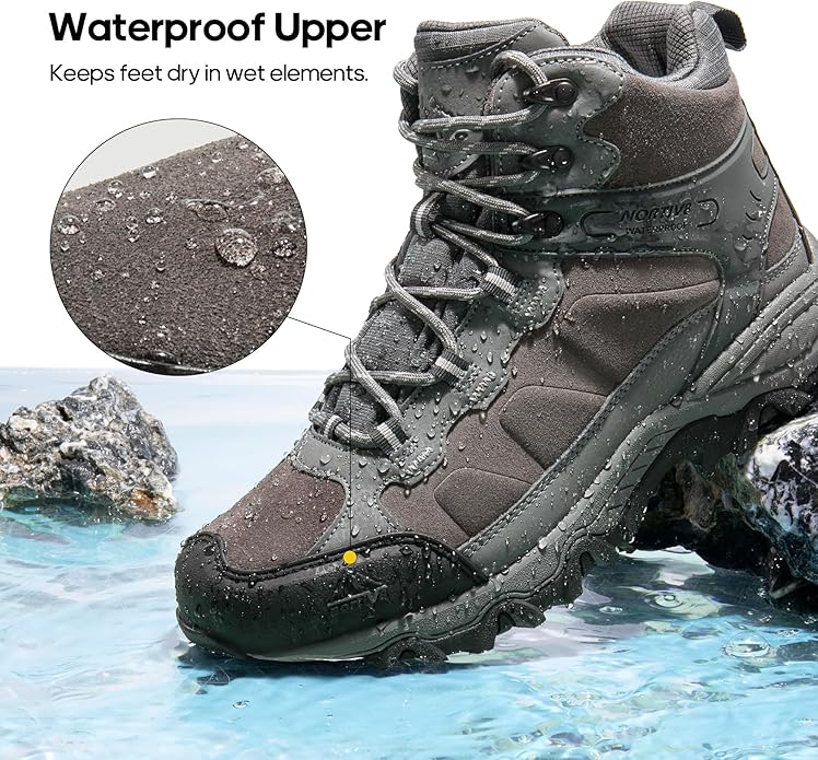 NORTIV 8 Men's Waterproof Hiking Boots Outdoor Mid Trekking Lightweight Mountaineering Shoes Paladin