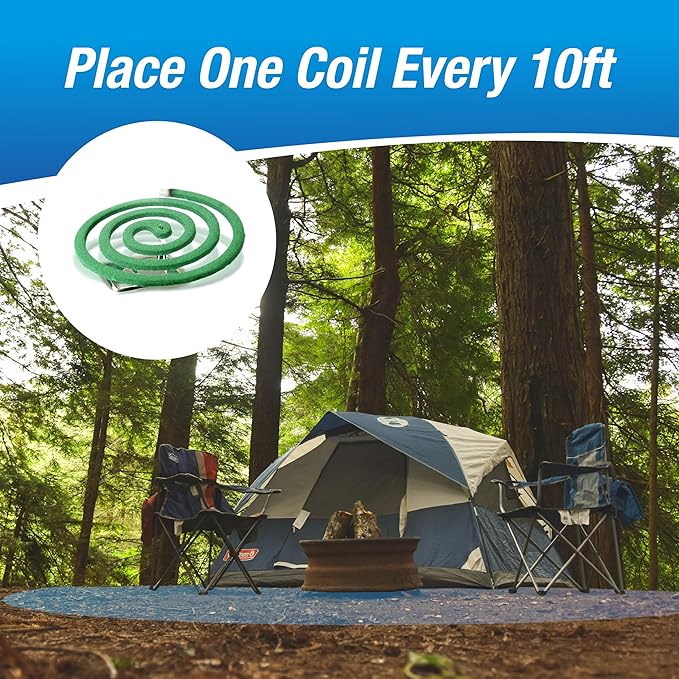 PIC Mosquito Repelling Coils, Outdoor Mosquito Repellent, 5 to 7 Hours Protection, 10-Feet Area Coverage, Suitable for Patio, Porch, Backyard & Outdoor Use, 40 Coils (4 Packs of 10)