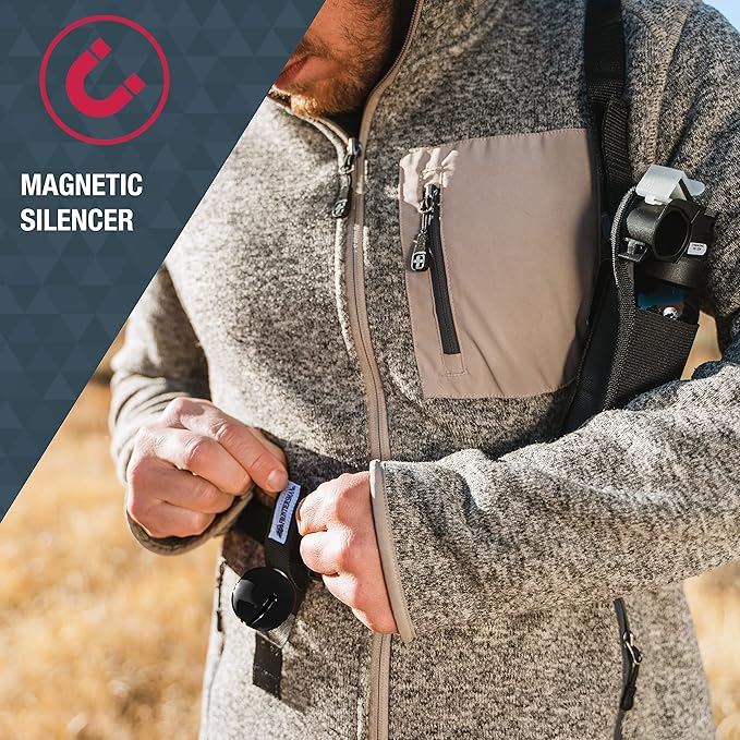 SABRE Frontiersman Bear Bell, Magnetic Silencer, Durable Hook and Loop Strap Attachment, Helps To Prevent Startling Bears While Hiking