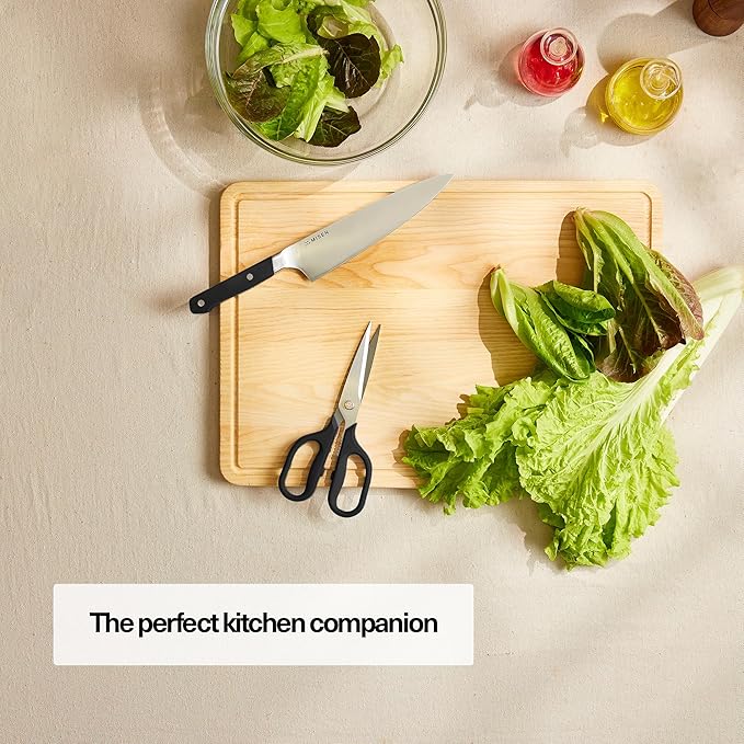 Misen Heavy Duty Kitchen Shears - Stainless Steel, Versatile and Easy Clean Scissors for Meat, Herbs and Veggies - Ambidextrous Comfort Handle - Professional Grade - Black