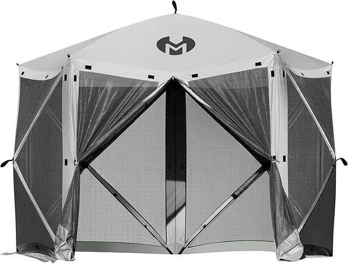 Exacme Portable Gazebo Pop up Tent for Camping, Outdoor Four Sides Pop-up Clam Screen Tent with Canopy Shelter, 1024 (5PC, Silver Grey)