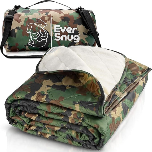 EverSnug Large Waterproof Outdoor Blanket - Extra Thick Premium Quilted Fleece, Waterproof & Windproof, Great for Camping, Picnics, Beaches, Stadiums, Dogs