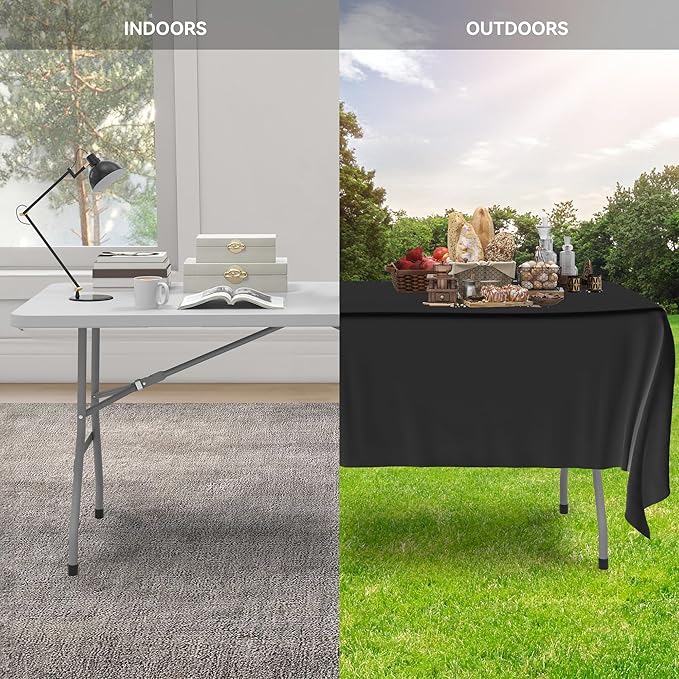 YITAHOME 6ft Folding Table, Heavy Duty Picnic Table w/1.5" Thick Tabletop, Portable Outdoor Folding Table w/Carrying Handle for Camping Picnic Parties/Indoor Events, White
