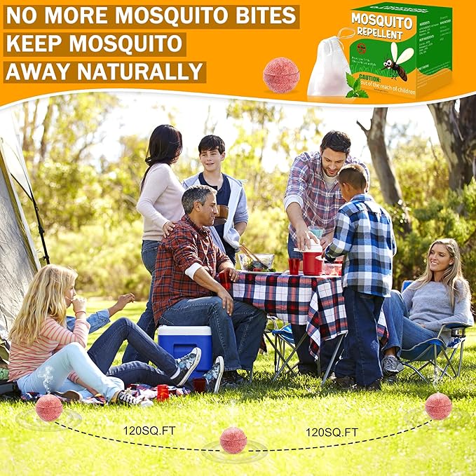 24 Pack Mosquito Repellent Outdoor Patio - Front Door Mosquito Repellant Balls Keep Mosquitoes Away from Door Patio, Indoor Outdoor Anti Mosquito Repellent for Yard Home Patio Travel Camping