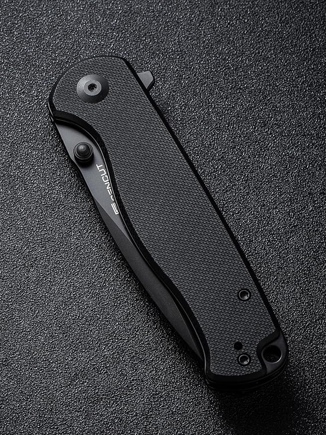 SENCUT Errant Pocket Knife, Camping Pocket Knife with G10 Handle and 3.45" 9Cr18MoV Blade, EDC Knife for Outdoor Work S23054B-1(Black)