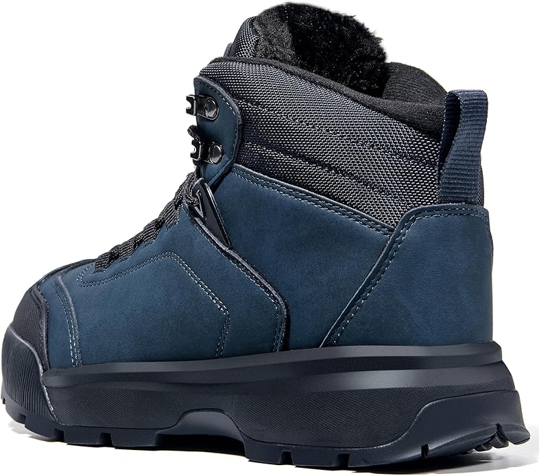 Wondamo Men's Waterproof Snow Boots Insulated Toe Cap Cold Weather Shoes Non-slip Lightweight Winter Boots