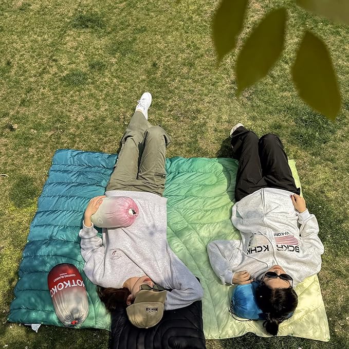 Camping Blanket,Puffy Blanket Lightweight Packable Camping Blanket Outdoor Blanket for Camping,Traveling, Stadium, Hiking, Picnics