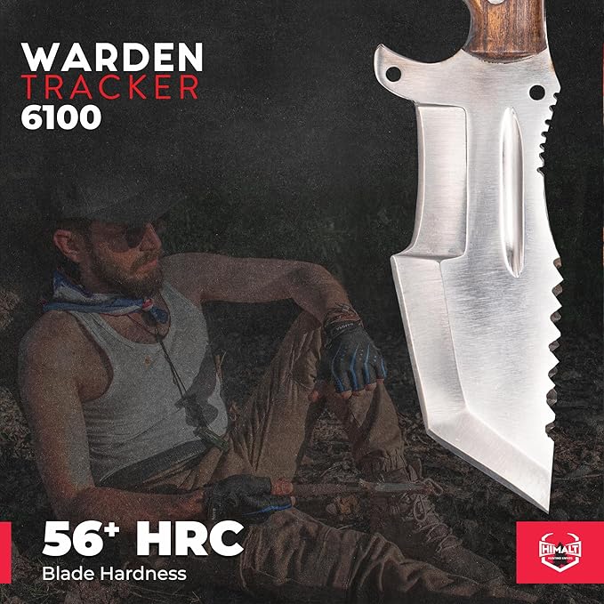 10" Handmade D2 Steel- Fixed Blade Hunting Knife With Sheath-Rosewood Handle-Full Tang Survival, Tactical, Camping, Bushcraft knife-Ideal For EDC-Outdoor-Best Hunting Knives For Men.