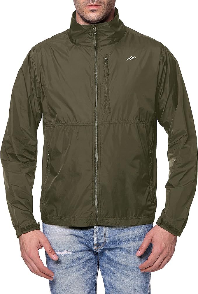 TRAILSIDE SUPPLY CO. Mens Windbreaker Jackets Lightweight Packable Jacket,Windproof and Dustproof