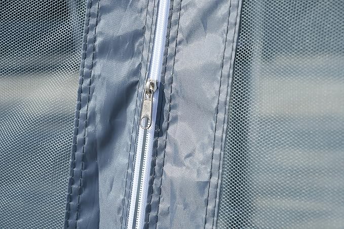Auraway Outdoor Pop-Up Gazebo with Insect Screen & Dual-Layer Weatherproof Roof – Lightweight Gazebo for Camping, Beach Parties, Garden, and Backyard Events (Grey) (11x11)