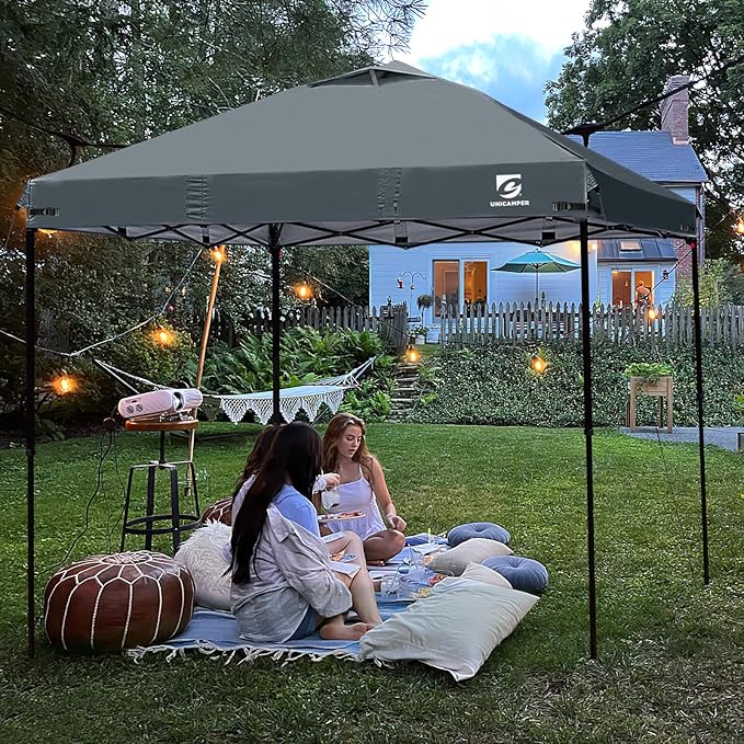 10x10 Pop Up Canopy Replacement Top Cover with Air Vent for Straight Leg Canopy Tent, Waterproof for Outdoor Garden Patio Camping Sun Shade(Top Only) (Dark Gray, 1)