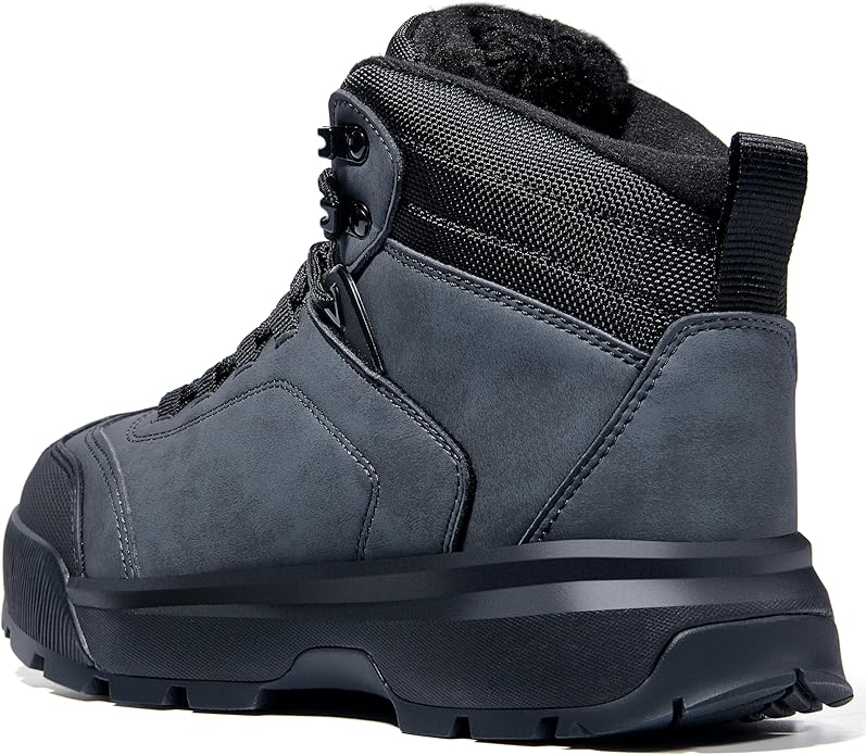 Wondamo Men's Waterproof Snow Boots Insulated Toe Cap Cold Weather Shoes Non-slip Lightweight Winter Boots