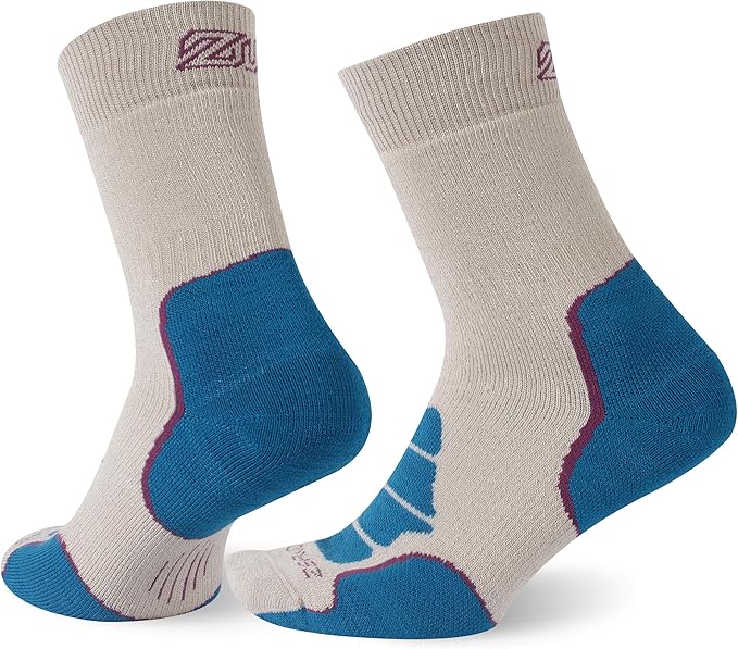 ZEAL WOOD Merino Wool Crew Hiking Socks for Women And Men with Full Cushion Moisture Wicking Walking Work Boot Socks