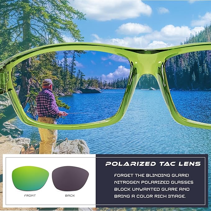 Nitrogen Polarized Wrap Around Sport Sunglasses for Men Women UV400 Driving Fishing Running Sun Glasses