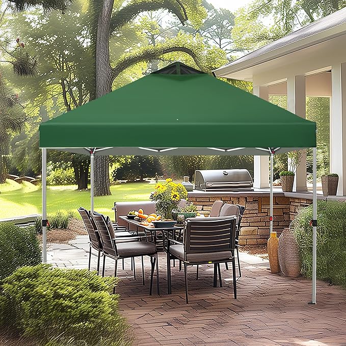MFSTUDIO 10x10 Pop Up Canopy Tent, Gazebo Shelter Sun Shade Canopies Waterproof Patio Portable Popup Screened Tents for Beach,Parties,Camping,Green